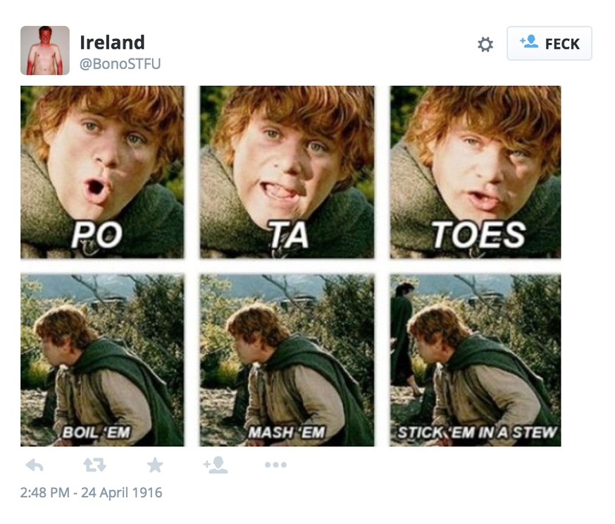 irland fake tweets food