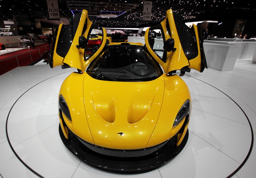 The McLaren P1 car is pictured during the second media day of the 83rd Geneva Car Show at the Palexpo Arena in Geneva March 6, 2013. REUTERS/Denis Balibouse/File Photo