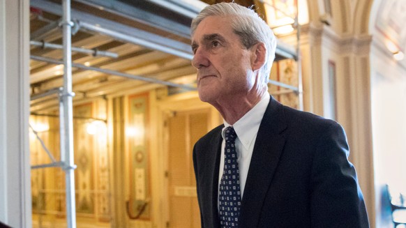 FILE - In this June 21, 2017, file photo, special counsel Robert Mueller departs after a meeting on Capitol Hill in Washington. Mueller’s team considers President Donald Trump a subject, not a crimina ...