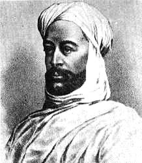 Muhamad Ahmad. Der Sudanese trat im 19. Jahrhundert als Mahdi auf und führte den Mahdi-Aufstand an.&nbsp;
