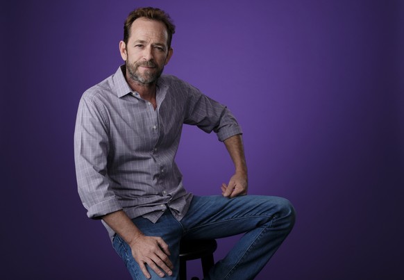 Luke Perry, a cast member in the CW series &quot;Riverdale,&quot; poses for a portrait during the 2018 Television Critics Association Summer Press Tour, Monday, Aug. 6, 2018, in Beverly Hills, Calif.  ...