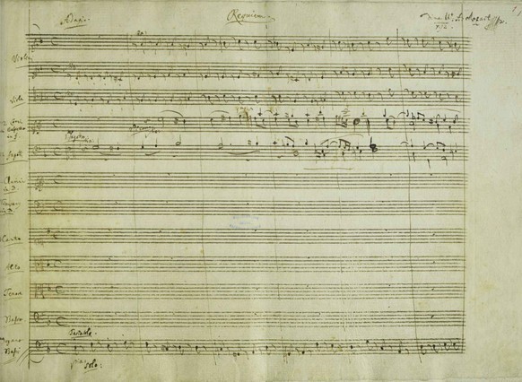 Ausschnitt aus der autographen Partitur des Requiems.