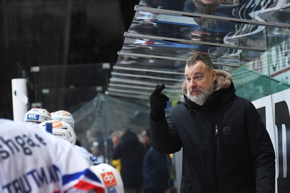 Zurich&#039;s Head Coach Rikard Groenborg, during the preliminary round game of National League A (NLA) Swiss Championship 2019/20 between HC Ambri Piotta and ZSC Lions at the ice stadium Valascia in  ...