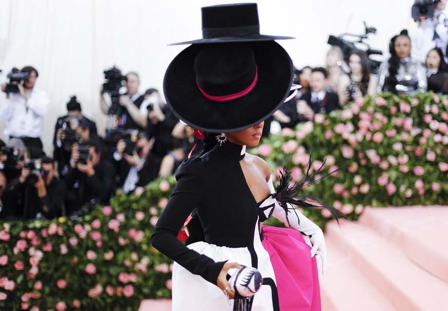 epa07552469 Singer Janelle Monae arrives on the red carpet for the 2019 Met Gala, the annual benefit for the Metropolitan Museum of Art&#039;s Costume Institute, in New York, New York, USA, 06 May 201 ...