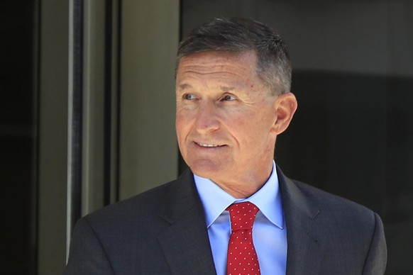FILE - In this July 10, 2018, file photo, former Trump national security adviser Michael Flynn leaves the federal courthouse in Washington, following a status hearing. (AP Photo/Manuel Balce Ceneta, F ...