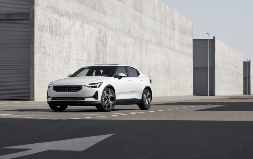 This undated photo made available by Polestar, shows the Polestar 2 electric car in Spain. Volvo’s electric performance brand Polestar is unveiling a battery-powered compact car which to be shown at n ...