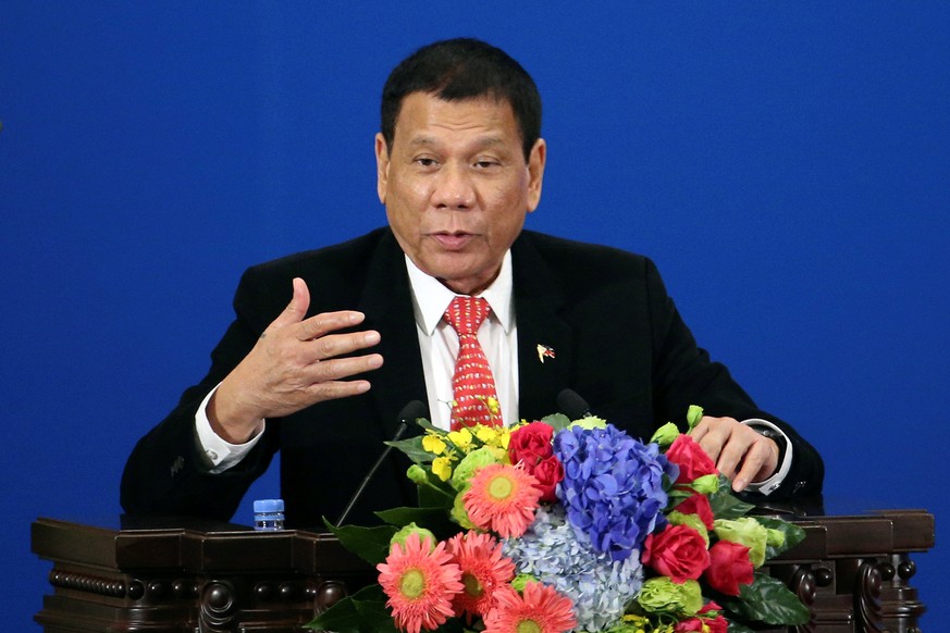 Philippines President Rodrigo Duterte makes a speech during the Philippines - China Trade and Investment Forum at the Great Hall of the People in Beijing, China, October 20, 2016. REUTERS/Wu Hong/ Poo ...