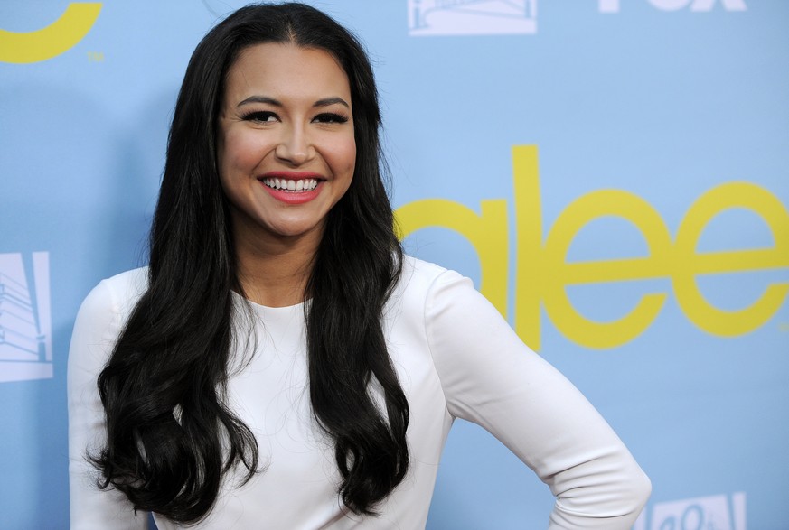 FILE - Naya Rivera, a cast member in the television series &quot;Glee,&quot; poses at a screening and Q&amp;A for the show, at the Academy of Television Arts and Sciences in Los Angeles on May 1, 2012 ...