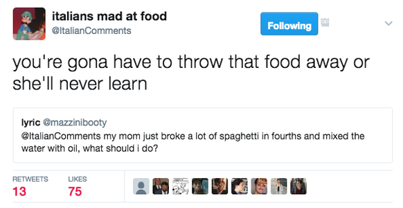 italians mad at food italienisches essen tweet twitter food