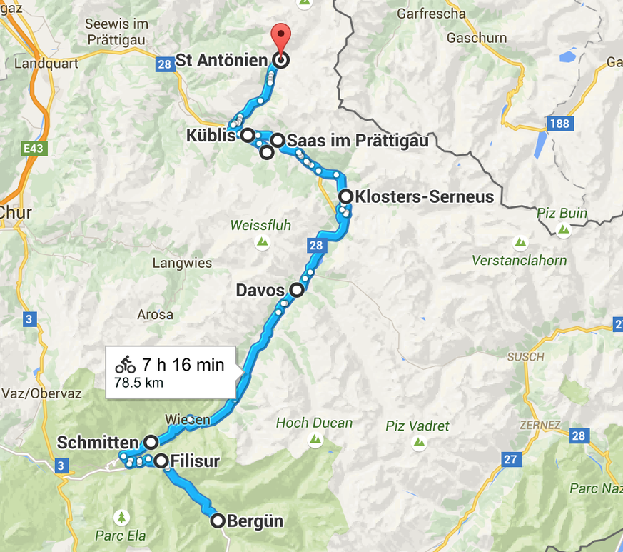 Die 6. Etappe von Bergün nach St.Antönien. Hier geht es zum Livetracking!