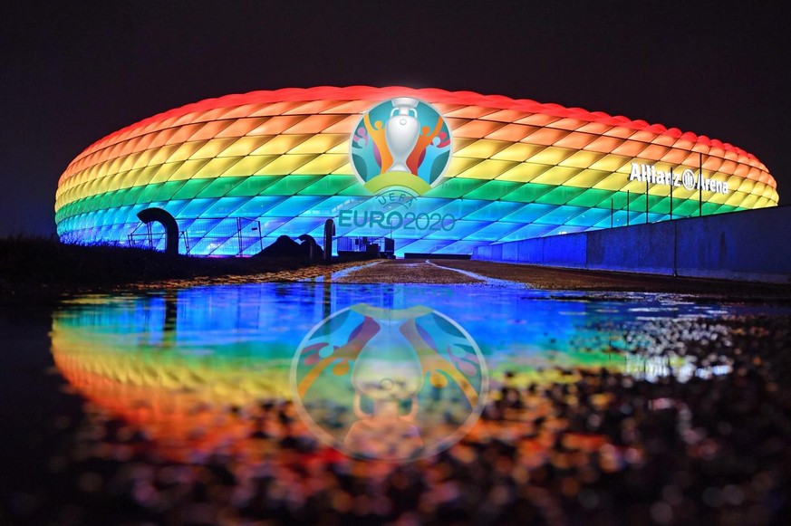 Die Regenbogen-Arena wird es in der Partie zwischen Deutschland und Ungarn nicht geben.