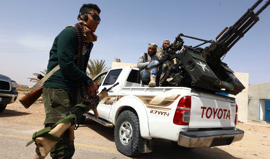Regierungstreue Truppen in der Nähe von Sirte im März 2016.