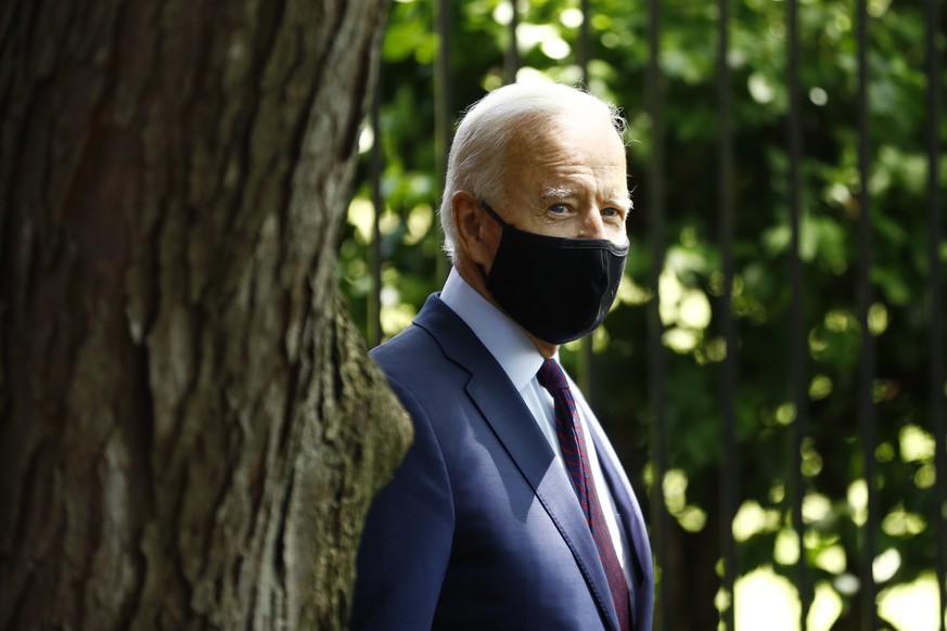 Democratic presidential candidate, former Vice President Joe Biden arrives to speak with families who have benefited from the Affordable Care Act, Thursday, June 25, 2020, in Lancaster, Pa. (AP Photo/ ...