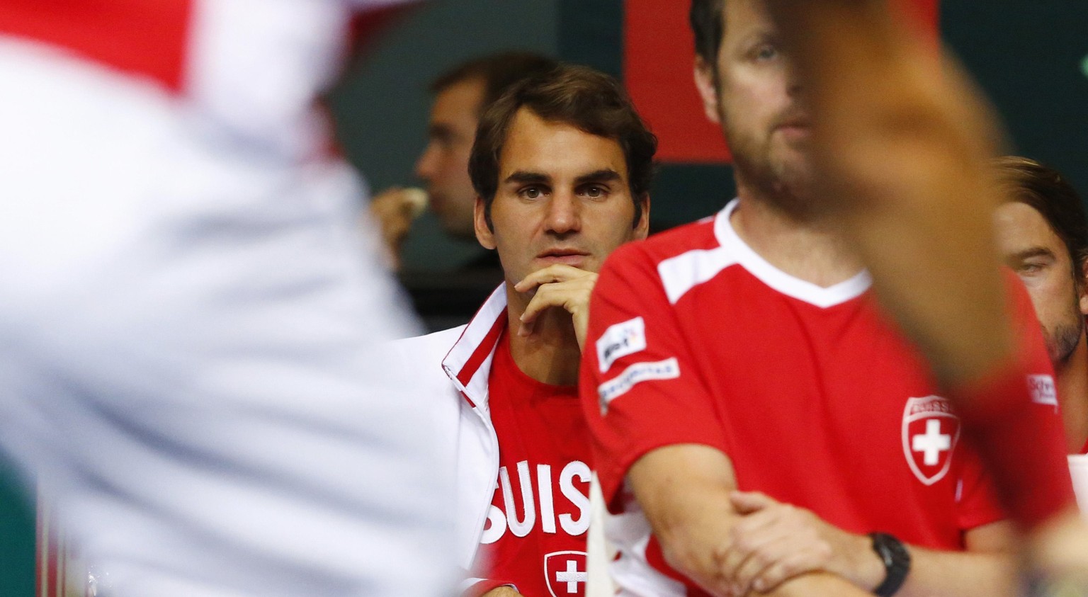 Roger Federer litt beim Davis-Cup-Doppel mit, zumindest wenn er im Stadion war.