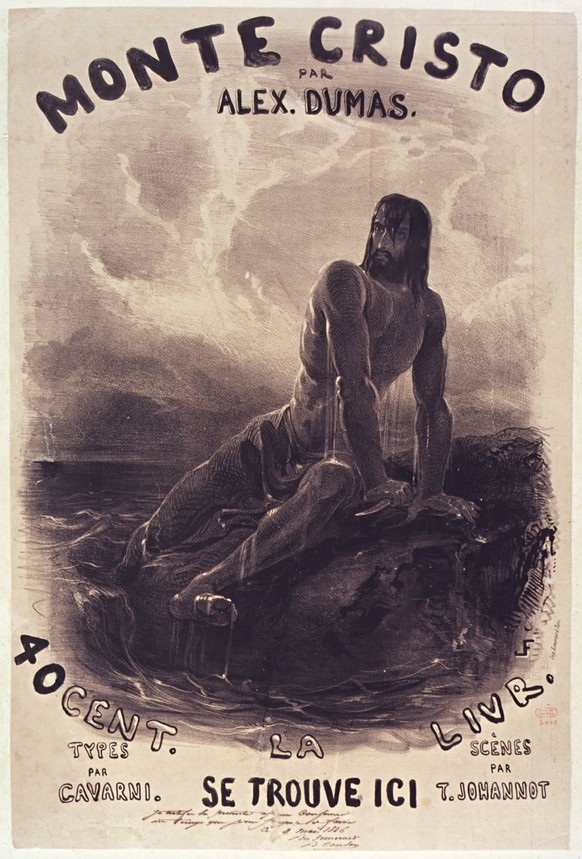 Plakat von Louis Français zum «Graf von Monte Cristo», 1846.