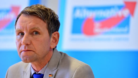 epa05744125 (FILE) - The file picture dated 17 May 2016 shows Bjoern Hoecke, head of right-wing party Alternative for Germany (AfD) in the German eastern state of Thuringia, during a press conference  ...