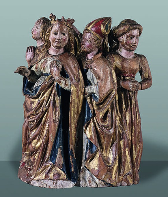 Die Figurengruppe der heiligen Ursula und ihrer Gefährten gehört zu den wenigen erhaltenen Relikten aus dem einst reich ausgestatteten Kloster Klingental.