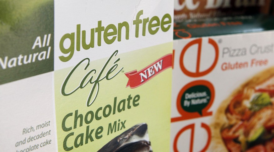 FILE - In this Aug. 2, 2013, file photo, a variety of foods labeled Gluten Free are displayed in Frederick, Md., Friday, Aug. 2, 2013. Starting this week, &quot;gluten free&quot; labels on packaged fo ...