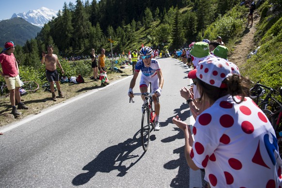 Sebastien Reichenbach from Switzerland of Team FDJ rides during the 17th stage of the 103rd edition of the Tour de France cycling race over 184,5km between Bern and Finhaut-Emosson in Switzerland, in  ...