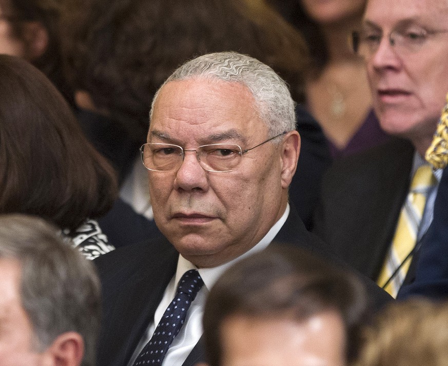 FILE - In this May 31, 2012 file photo, former Secretary of State Colin Powell is seen in the East Room of the White House in Washington. A Romanian hacker who targeted the Bush family, Powell and oth ...