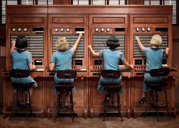 This image released by Netflix shows a scene from the series, &quot;Las Chicas del Cable.&quot; The series, about four women working as operators for the telephone company in Madrid, premieres Friday. ...