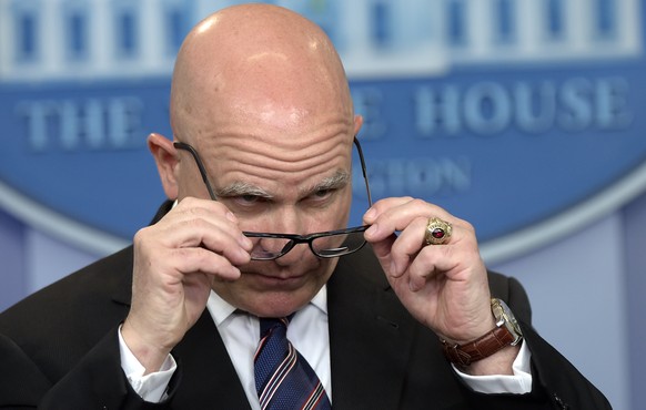 National Security Adviser H.R. McMaster listens during a briefing at the White House in Washington, Tuesday, May 16, 2017. President Donald Trump claimed the authority to share &quot;facts pertaining  ...