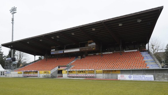 Das Bruegglifeld Stadion in Aarau, aufgenommen am Donnerstag, 17. Februar 2011. (KEYSTONE/Steffen Schmidt)