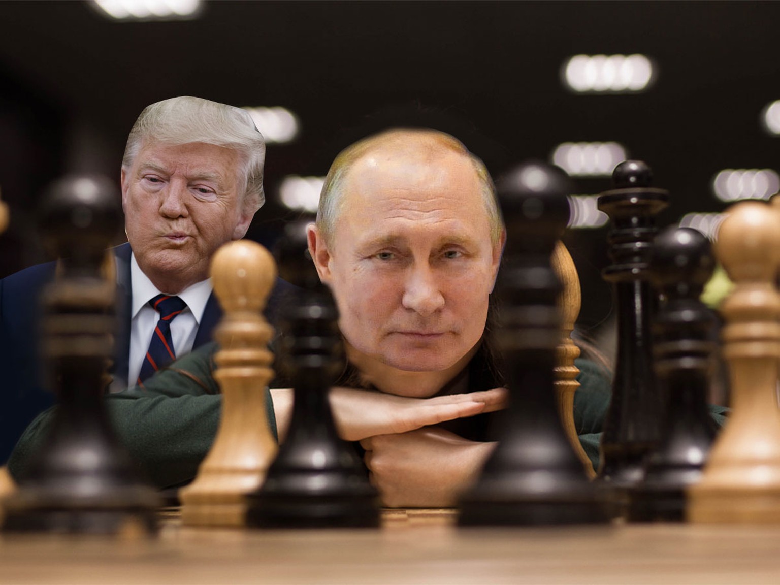 Trump und Putin beim Schach