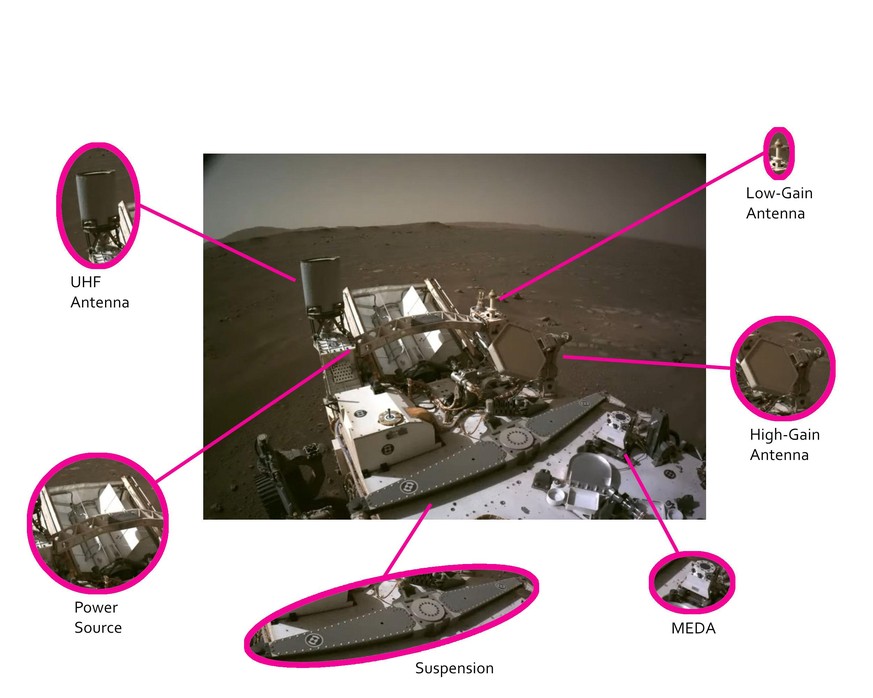 Mars-Rover Perseverance, Aufbau Bild 2