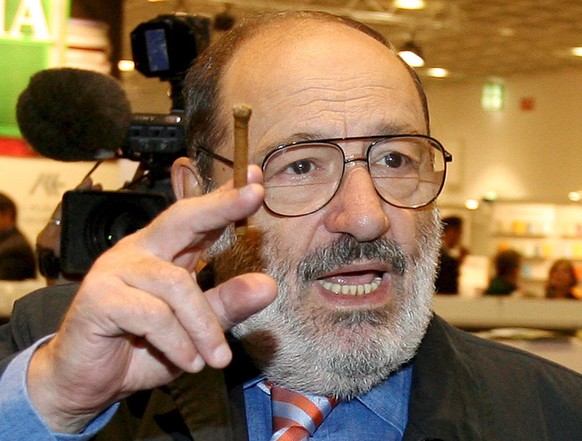 epa05171417 (FILE) A file photo dated 11 October 2007 shows Italian author Umberto Eco at the Frankfurt Book Fair in Frankfurt am Main, Germany. The Italian best-selling writer and philosopher Umberto ...