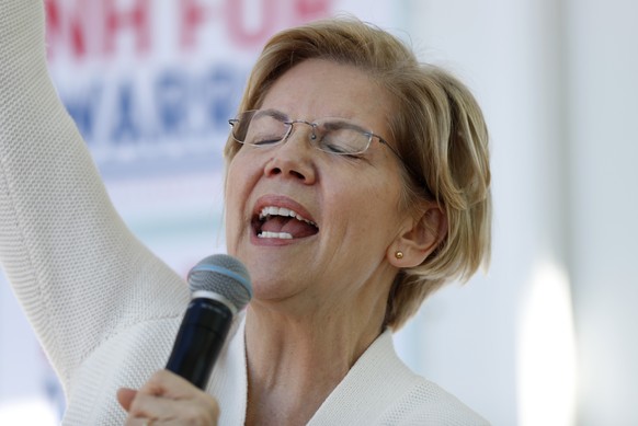 Democratic presidential candidate Sen. Elizabeth Warren, D-Mass., speaks at a house party campaign stop, Saturday, May 18, 2019, in Rochester, N.H. (AP Photo/Robert F. Bukaty)