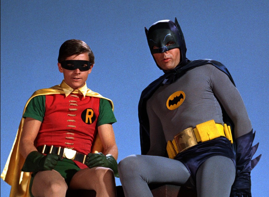 Burt Ward (left) played Robin and Adam West (right) played Batman in the show that was played for laughs. http://wunc.org/post/holy-smokes-batman-60s-series-out-dvd#stream/0