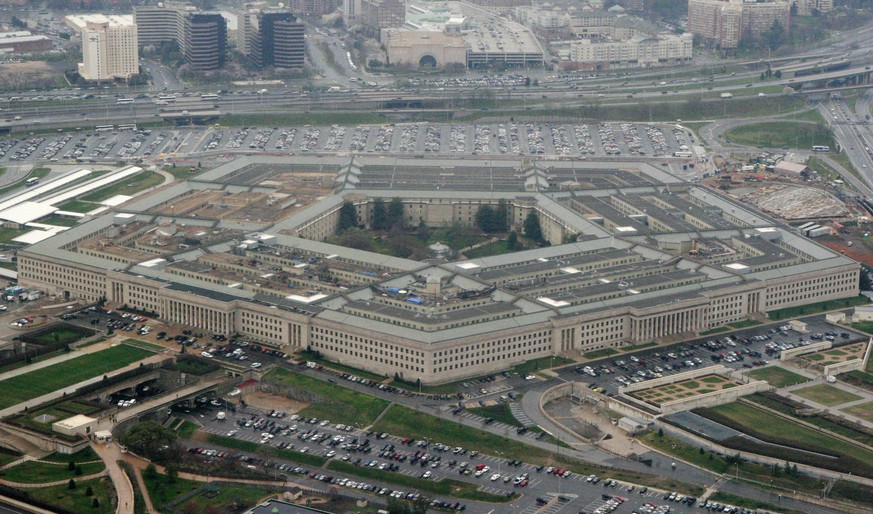 FILE - This March 27, 2008, aerial file photo, shows the Pentagon in Washington. Amazon is protesting the PentagonÄôs decision to award a huge cloud-computing contract to Microsoft, citing Äúunmista ...