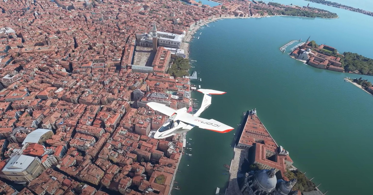 Flug über Venedig mit Microsofts «Flight Simulator 2020».