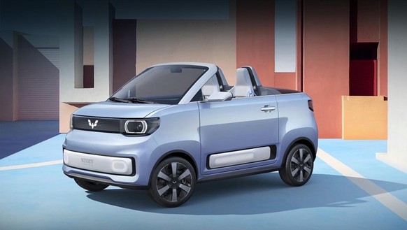 Im April das meistverkaufte E-Auto der Welt: Der Kleinstwagen Wuling Mini EV.