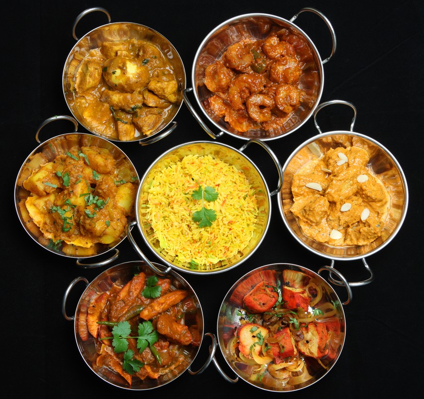curry indien essen kochen scharf krevetten lamm poulet reis