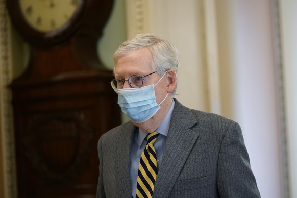 FILE - In this Dec. 30, 2020, file photo Senate Majority Leader Mitch McConnell of Ky., walks to the Senate floor on Capitol Hill in Washington. (AP Photo/Susan Walsh, File)
Mitch McConnell