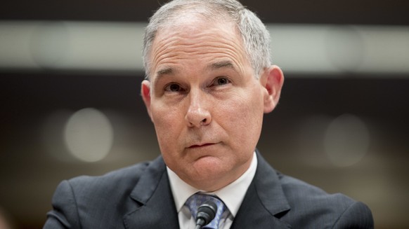 FILE - In this May 16, 2018 file photo, Environmental Protection Agency Administrator Scott Pruitt appears before a Senate Appropriations subcommittee on the Interior, Environment, and Related Agencie ...