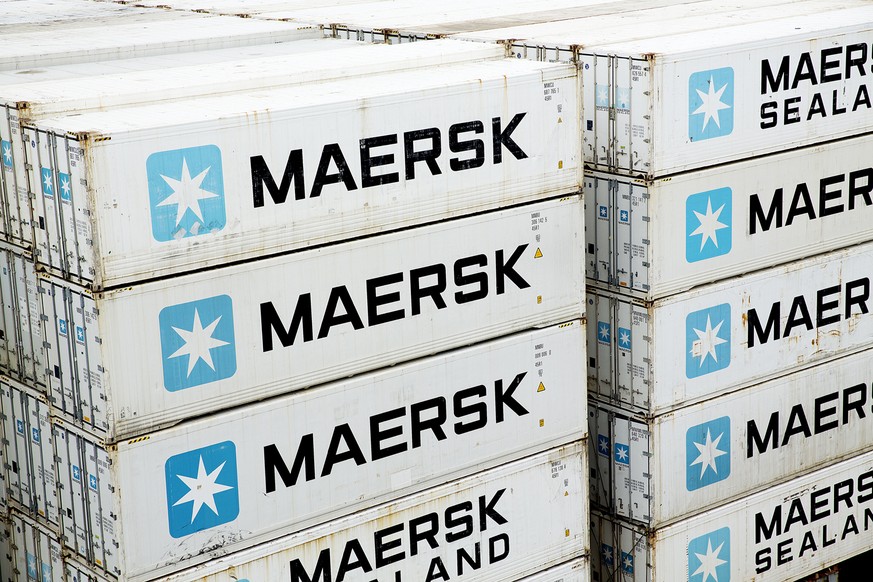 FILE - In this Jan. 31, 2014, file photo of A.P. Moller-Maersk containers on a ship in the Panama Canal. Hackers Tuesday June 27, 2017 caused widespread disruption across Europe, hitting Ukraine espec ...