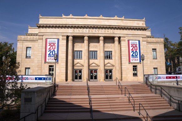 epa08722931 The University of Utah&#039;s Kingsbury Hall will host the 2020 vice-presidential debate with US Vice President Mike Pence and Senator Kamala Harris in Salt Lake City, Utah, USA, 05 Octobe ...