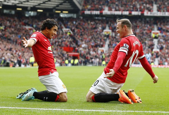 Da kann Rooney noch jubeln, später fliegt der United-Captain vom Platz.
