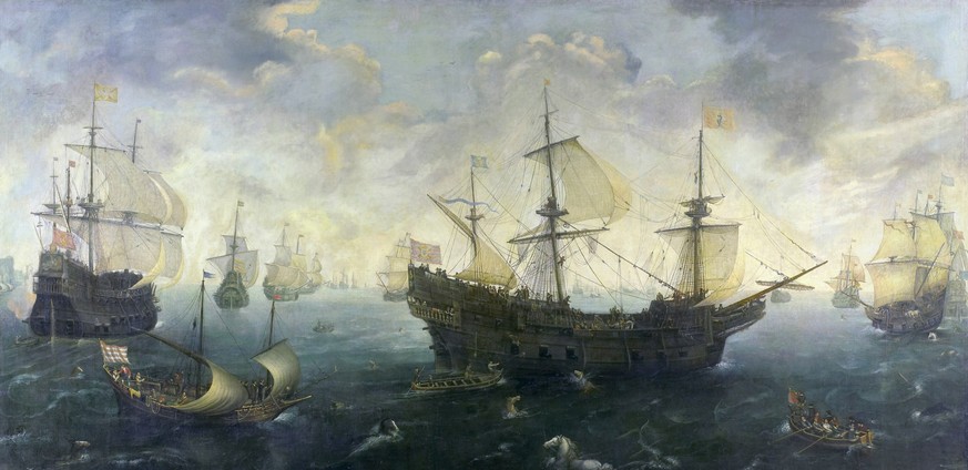 The Spanish Armada off the English coast (Cornelis Claesz van Wieringen, oil on canvas, ca. 1620 - 1625)