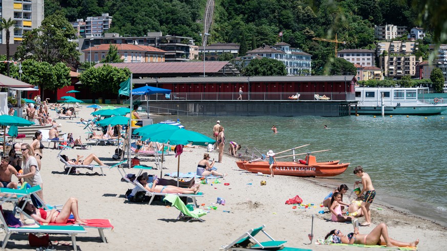 Das Seebad und Freibad Lido di Lugano wird am Samstag, 20. Juni 2020, nach der Coronavirus-Krise wiedereroeffnet. Unter den Praeventionsmassnahmen im Zusammenhang mit der Corona-Pandemie wurde eine Ei ...
