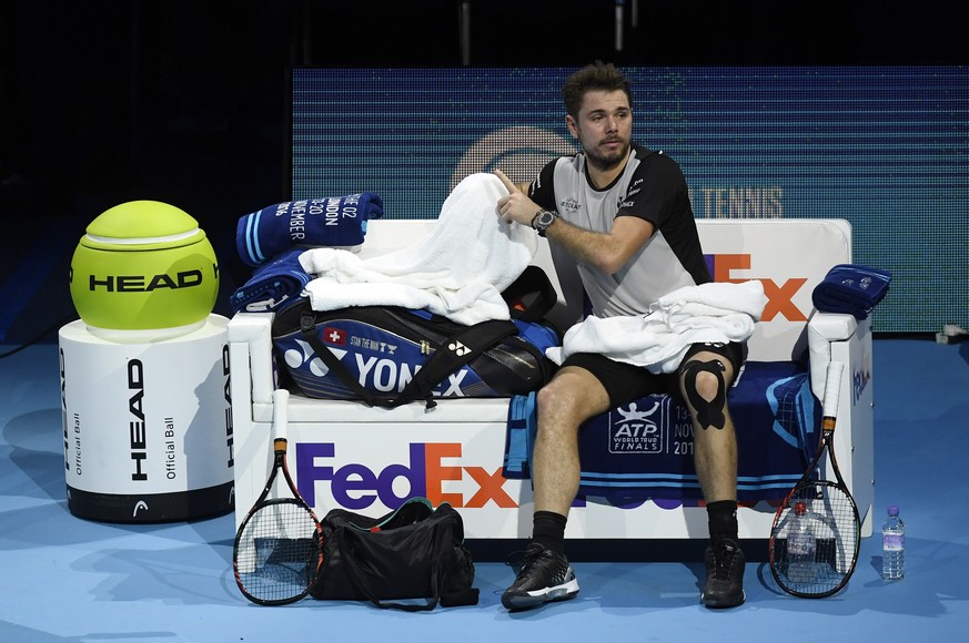 Britain Tennis - Barclays ATP World Tour Finals - O2 Arena, London - 16/11/16 Switzerland&#039;s Stanislas Wawrinka during his round robin match with Croatia&#039;s Marin Cilic Action Images via Reute ...