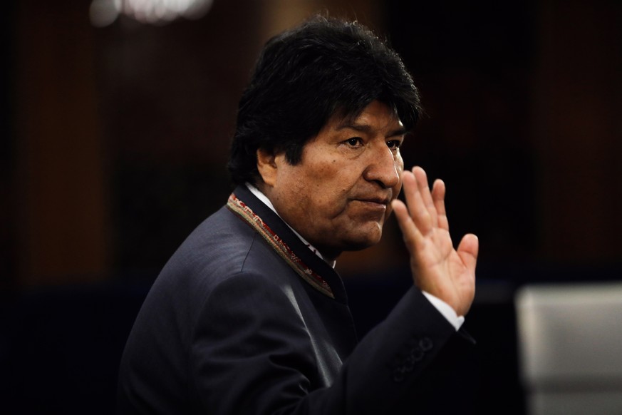 epa07986944 (FILE) Evo Morales, President of Bolivia arrives for the 2019 Climate Action Summit which is being held in advance of the General Debate of the General Assembly of the United Nations at Un ...