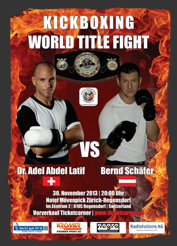 Der Flyer für Dr. Adel Abdel-Latifs Box-Event.