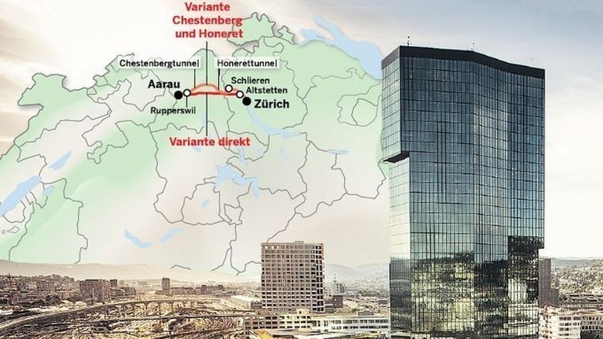 Künftig soll ein 28-Kilometer-Tunnel die Zürcher City mit dem Aargau verbinden.
