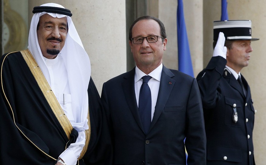 Im September 2014 empfing Frankreichs Präsident Hollande den saudischen Prinzen Salman Bin Abdulaziz Al Saud in Paris.