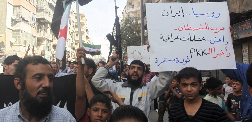 Proteste gegen die russischen Bombardierungen in Aleppo. Alles nur westliche Propaganda?
