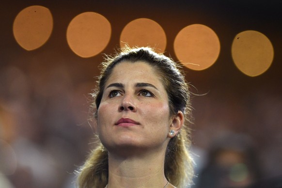epa08150505 Roger Federer&#039;s wife Mirka is seen during his second round match against Filip Krajinovic of Serbia on day three of the Australian Open tennis tournament at Rod Laver Arena in Melbour ...
